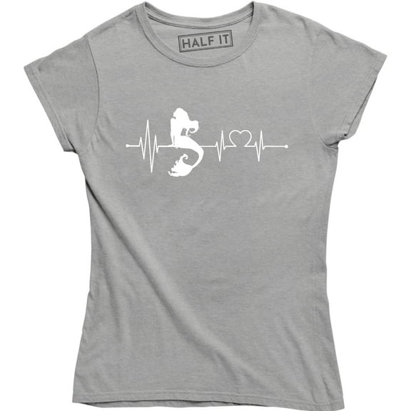 Mermaid Pulse Ringer heartbeat ecg Heart Funny Nurse Check Up Womens T-Shirt