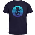 thumbnail image 1 of Mermaid Retro Ocean Blues Mens T Shirt Navy 3X-LG, 1 of 1
