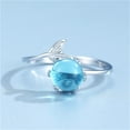 thumbnail image 1 of Mermaid Ring for Women: Adjustable Vintage Mermaid Tail Opal Moonstone Rings Ocean Sea Jewelry Gifts, 1 of 7
