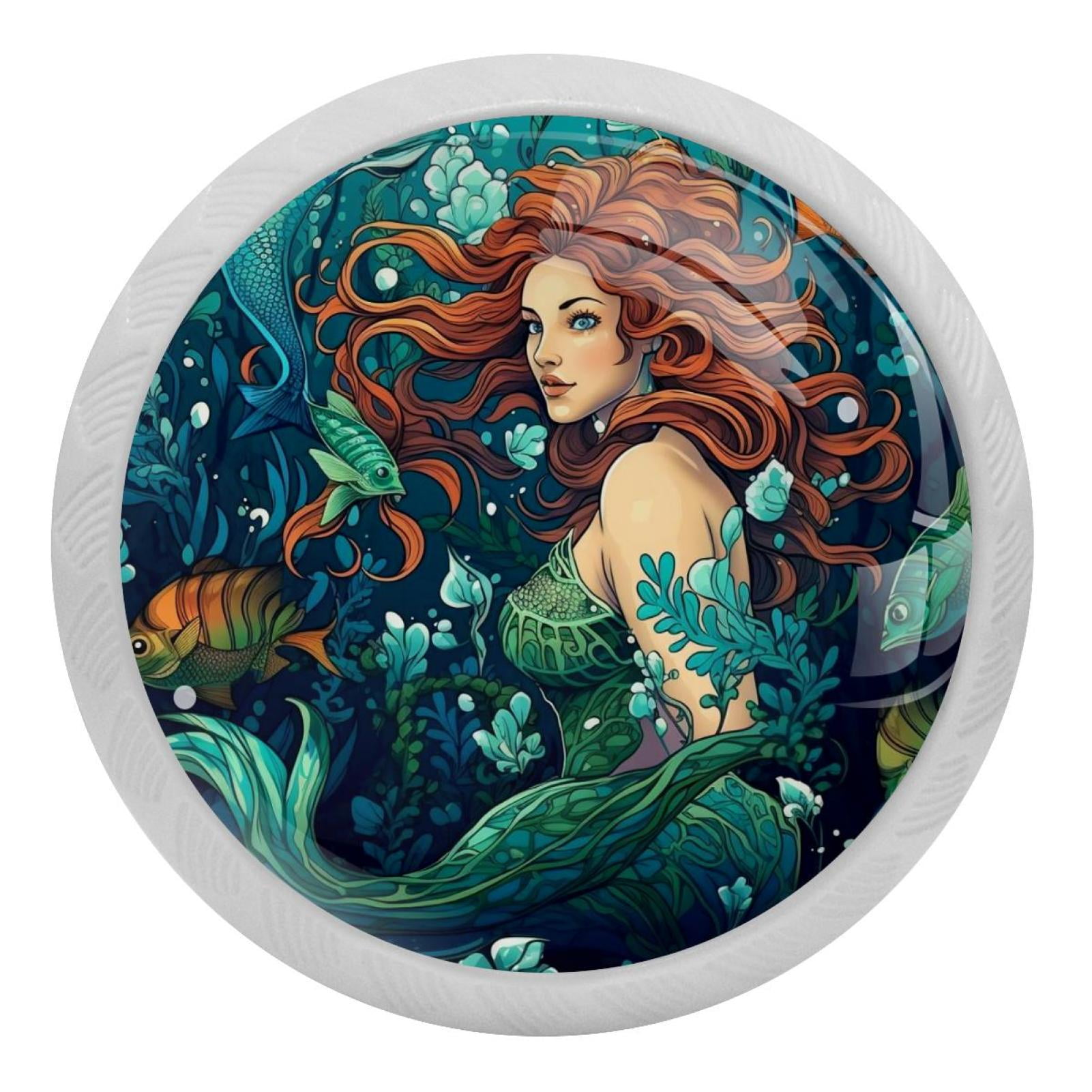 Mermaid Round GlowintheDark Dresser Knobs Fluorescent Drawer Pulls