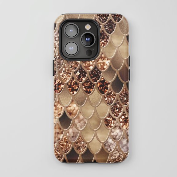 Mermaid Scale Glitter For iPhone Phone Case Sparkling Fashion Rose Gold Bronze