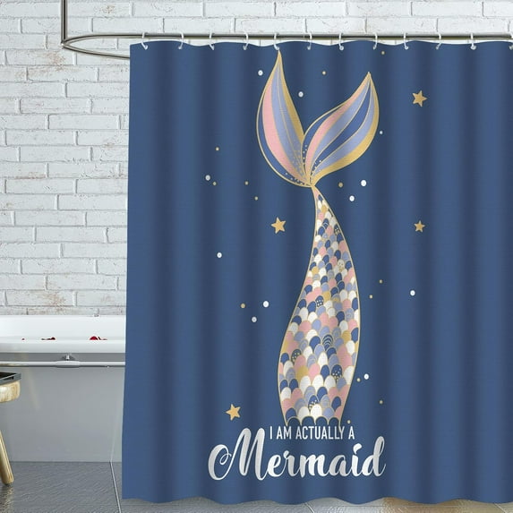 Mermaid Scale Shower Curtain Mermaid Shower Curtain Ocean Themed Shower Curtain Pink Shower Curtain Fantasy Girls Bathroom Decor with 12 Hooks 72''''W x 72''''H Gift for Mermaid Lovers Waterproof 04