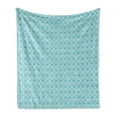 thumbnail image 1 of Mermaid Scale Soft Flannel Fleece Blanket, Pastel Colored Composition with Doodle Elements Swirls and Curls Pattern, Cozy Plush for Indoor and Outdoor Use, 50" x 60", Pale Blue White, by Ambesonne, 1 of 6