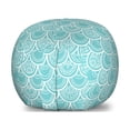 thumbnail image 1 of Mermaid Scale Storage Toy Bag Chair, Pastel Colored Composition with Doodle Elements Swirls and Curls Pattern, Stuffed Animal Organizer Washable Bag, Large Size, Pale Blue White, by Ambesonne, 1 of 3
