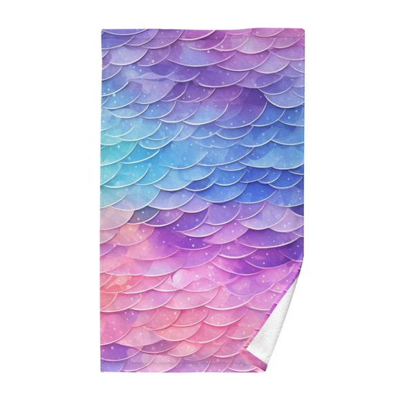Mermaid Scales Cotton Face Towels Soft Hand Towel Absorbent Bathroom Towel for Kitchen Hotel Decoration