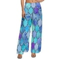 thumbnail image 1 of Mermaid Scales Pants Ombre Glitter Print Streetwear Straight Wide Pants Elastic High Waist Office Trousers 4XL 5XL 6XL, 1 of 2