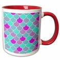 thumbnail image 1 of 3drose, Mermaid Scales Pattern, 11oz Two-tone Red Mug, 1 of 6