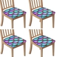 thumbnail image 1 of Mermaid Scales Pattern Seat Covers for Dining Room Chairs Set Of 4,Stretch Printed Washable Chair Seat Cover with Elastic Ties and Button,Removable Waterproof Couch Cushion Covers, 1 of 6