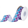 thumbnail image 1 of Mermaid Scales Ribbon Fish Scale Grosgrain Ribbon 1.5inch×20 Yards Purple Fabric Ribbons Polyester Ribbon for Crafts Gift Wrapping Cards Home Decor Sewing Projects, 1 of 9