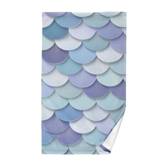 Mermaid Scales in Blue and Purple Pure Cotton Bath Towel Hand Towel 1 Piece for Pool Beach Gym 16" x 28"