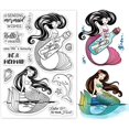 thumbnail image 1 of Mermaid Sea Clear Stamps for Card Making Decorative Dolphin Greeting Words Transparent Silicone Stamps for DIY Scrapbooking Supplies Embossing Paper Card Album Decoration Craft, 1 of 7