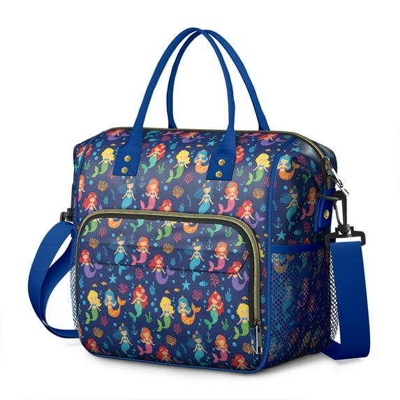 Mermaid Sea Princess Pattern Womens Lunch Box for Work,Insulated Large Lunch Bag for Tween and Teen,Loncheras Para Mujer,Leakproof Adult Lunch Bag for Work,Beach,Travel,Picnic,Camping