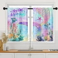 thumbnail image 1 of Mermaid Sea Summer Kitchen Curtains, Fish Ocean Underwater Short Window Curtains Set of 2, Window Treatment Tier Curtains for Kitchen Over Sink Bathroom Dining Room Decor (26x36 Inch), 1 of 6