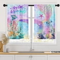 thumbnail image 1 of Mermaid Sea Summer Kitchen Curtains, Fish Ocean Underwater Short Window Curtains Set of 2, Window Treatment Tier Curtains for Kitchen Over Sink Bathroom Dining Room Decor (26x36 Inch), 1 of 6