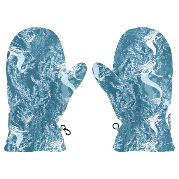 Mermaid Seaweed Art Cold Weather Mittens Cozy Gloves with Adjustable Fit Perfect for Outdoor Fun
