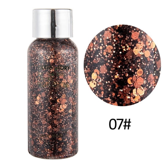 Mermaid Sequins Body Glitter Gel, Holographic Chunky Face Glitter, Long Lasting Festival Party Makeup Gel, Multi Use Face Hair Nail Glitter Gel