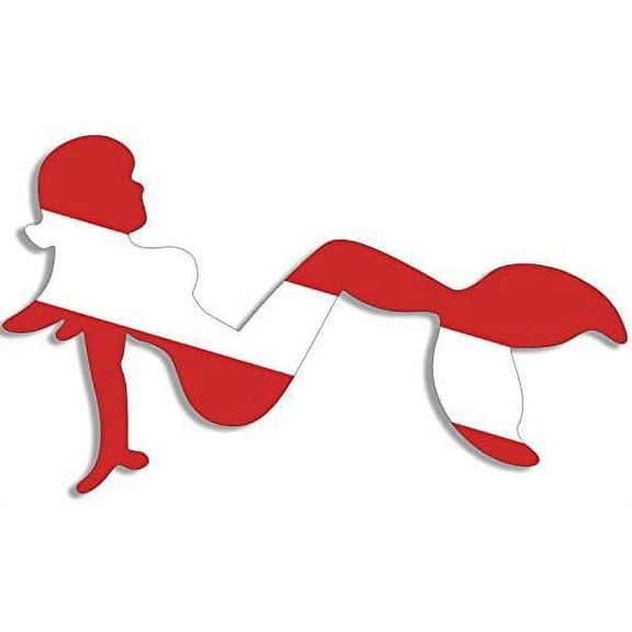 Mermaid Shaped Scuba Dive Flag 3M Reflective sticker| Diving Diver