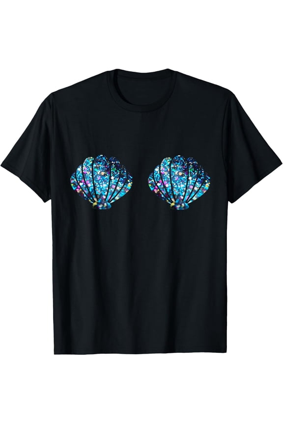 Mermaid Shell Shirt Mermaid Top Festival Birthday Party Tee T-Shirt