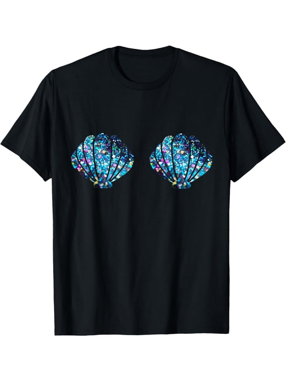 Mermaid Shell Shirt Mermaid Top Festival Birthday Party Tee T-Shirt