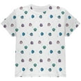 thumbnail image 1 of Mermaid Shells Bubbles Pattern White All Over Youth T Shirt Multi YLG, 1 of 2