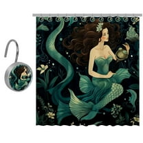 Mermaid Shower Curtain, Bathroom Beach Decorations