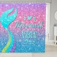 thumbnail image 1 of Mermaid Shower Curtain for Bathroom,Glitter Galaxy Shower Curtain for Kids Girls Women,Pink Blue Mermaid Tail Scales Bathroom Decor Set Waterproof Bath Curtain with Hooks 72" Wx72 L, 1 of 6