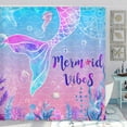 thumbnail image 1 of Mermaid Shower Curtain, Mermaid Fish Tail Scale Colorful Ocean Theme Girls Cute Waterproof Fabric Bathroom Curtains, Pink Blue Purple Kids Ocean Bathroom Shower Curtain with 12PCS Hooks, 70X70IN, 1 of 5