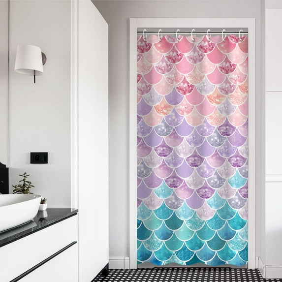 Mermaid Shower Curtain Memaid Curtains for Girls Bathroom Mermaid Scale Shower Curtain Ocean Shower Curtain Mermaid Shower Curtain for the Bathroom Mermaid Bathroom Decor with 12 Hooks 36 Inch (36x72)