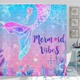 thumbnail image 1 of Mermaid Shower Curtain, Mermaid Fish Tail Scale Colorful Ocean Theme Girls Cute Waterproof Fabric Bathroom Curtains, Pink Blue Purple Kids Ocean Bathroom Shower Curtain with 12PCS Hooks, 36X70IN, 1 of 6