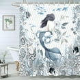 thumbnail image 1 of Mermaid Shower Curtain,Nautical Shower Curtain for Bathroom,Blue Ocean Beach Coastal Octopus Shower Curtains,Seagrass Coral Girl Bathroom Decoration Shower Curtain,Cute Fabric Shower Curtain 72X84in, 1 of 6