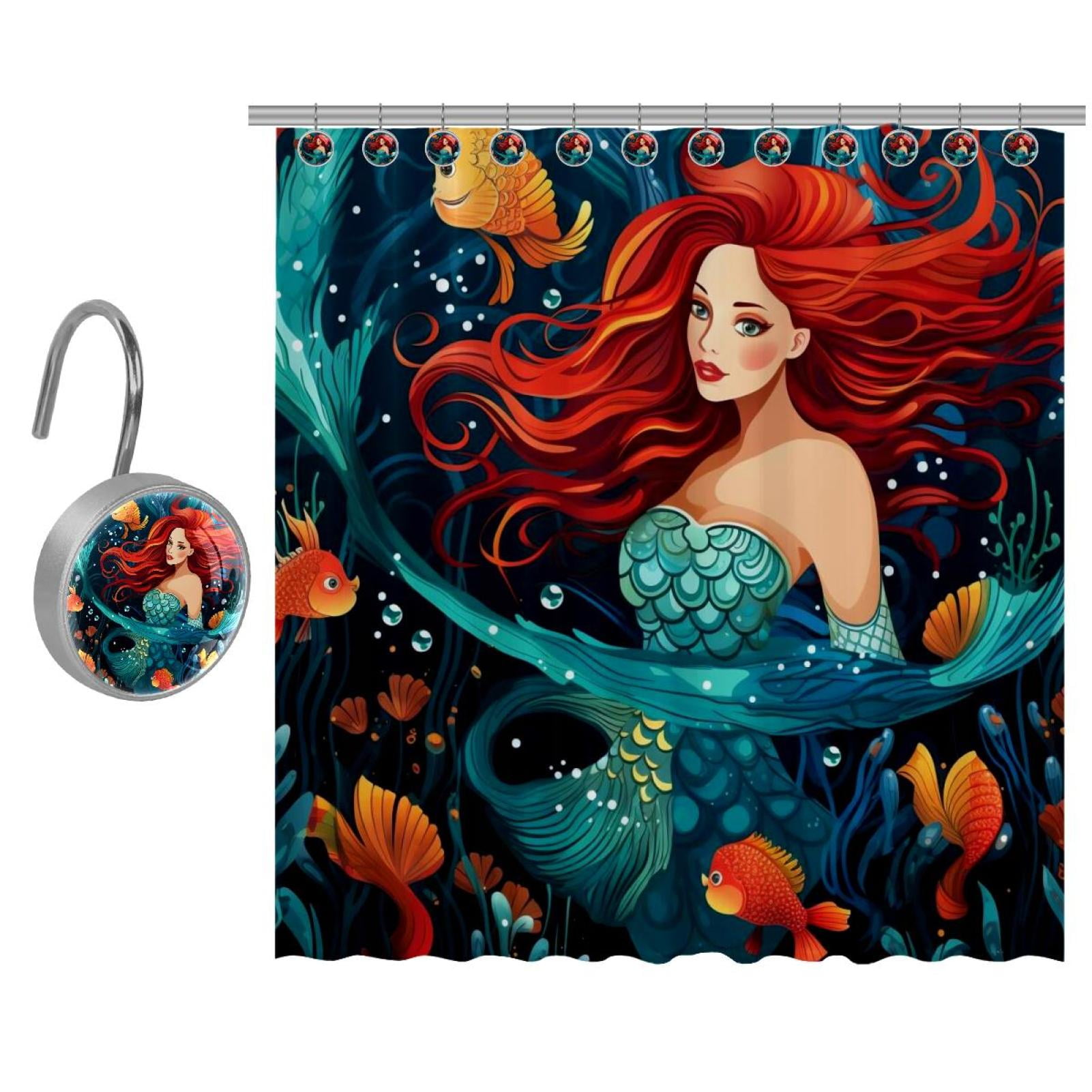 Mermaid Shower Curtain Set for Bathroom - Walmart.com