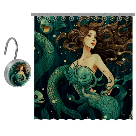 Mermaid Shower Curtain for Bathroom