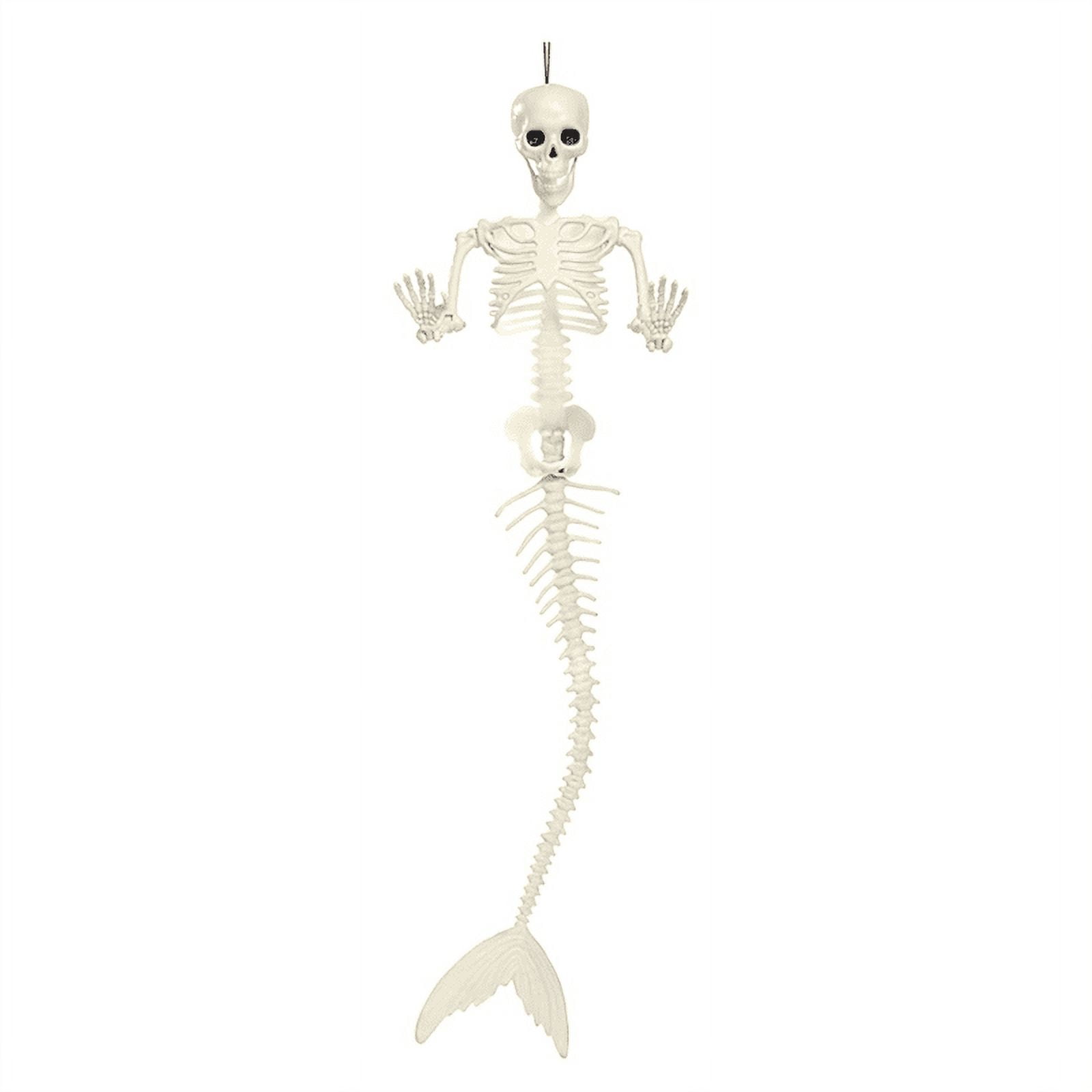 Mermaid Skeleton Halloween Outdoor Decorations, Scary Life Size for
