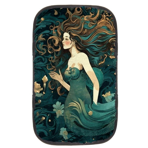 Mermaid Soft Comfortable Furry Printed Car Armrest Pad Mat Armrest Accessories 12.5x8.2 Inch