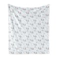 thumbnail image 1 of Mermaid Soft Flannel Fleece Throw Blanket, Sea Horse Sleigh in the Fantasy Sky Clouds and Moon, Cozy Plush for Indoor and Outdoor Use, 60" x 80", Blue Baby Pink, by Ambesonne, 1 of 5