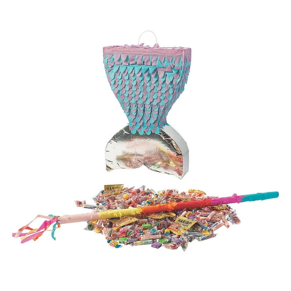 Mermaid Sparkle Tail Piñata Kit, Party Decor, Birthday, 210 Pieces