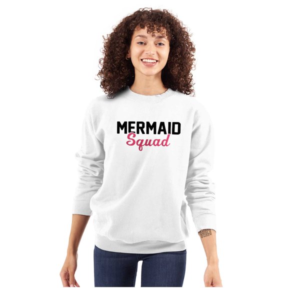 Mermaid Squad Bachelorette Birthday Women Crewneck Sweatshirt Brisco Brands S