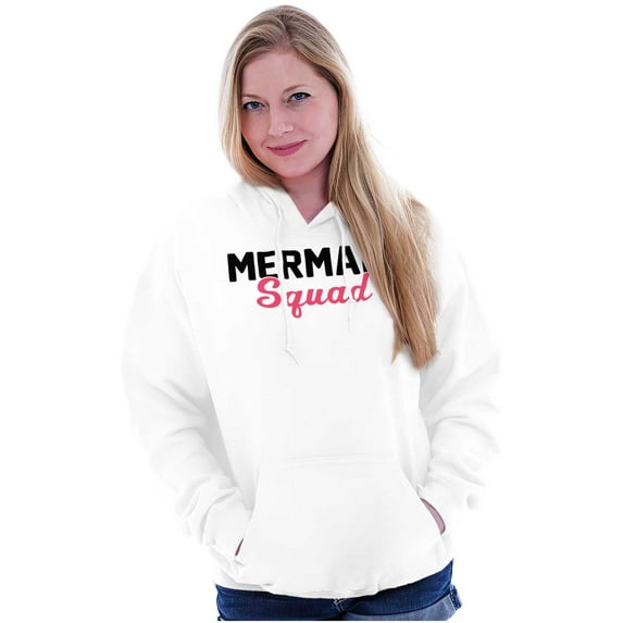 Mermaid Squad Bachelorette Birthday Women Plus Size Graphic Pullover Hoodie Brisco Brands 3X