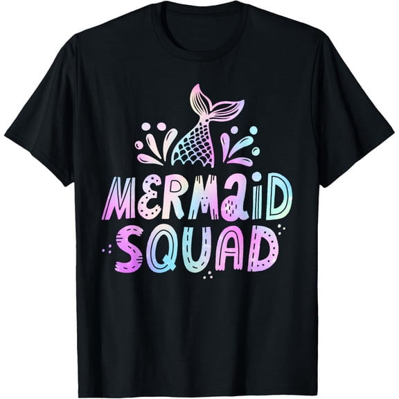 Mermaid Squad Birthday Squad Party Matching Womens Kids Girl T-Shirt