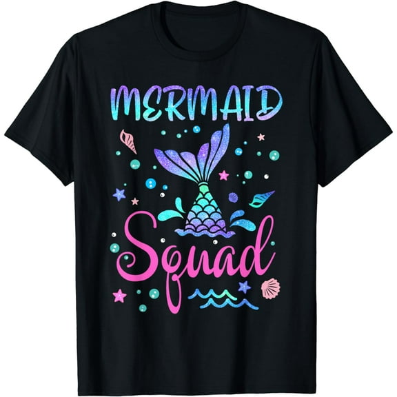 Mermaid Squad Of The Birthday Mermaid Tail Family Matching T-Shirt