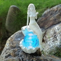 NIWEITA Solar-Powered Mermaid Garden Statue With LED Light - Waterproof Outdoor Decoration For Pond, Lawn, Patio, Resin Garden Gift