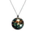 thumbnail image 1 of Mermaid Stunning Glass Circular Pendant Necklace - Elegant Jewelry for Women, 1 of 5
