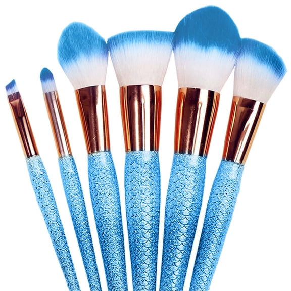 Mermaid-Style Makeup Brush Set 6-Piece