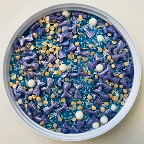 Mermaid Sugar Confetti Sprinkles, Cake, Cookie, Donut, Cakepop Toppings, 6 oz.
