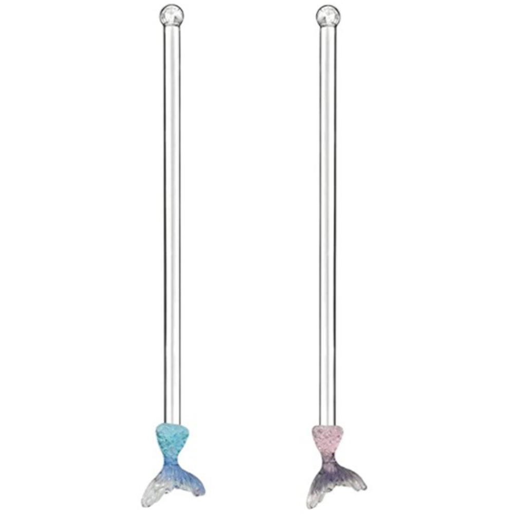 Mermaid Swizzle Stick Coffee Mixer Wand Beverages Drinks Creamy Foods