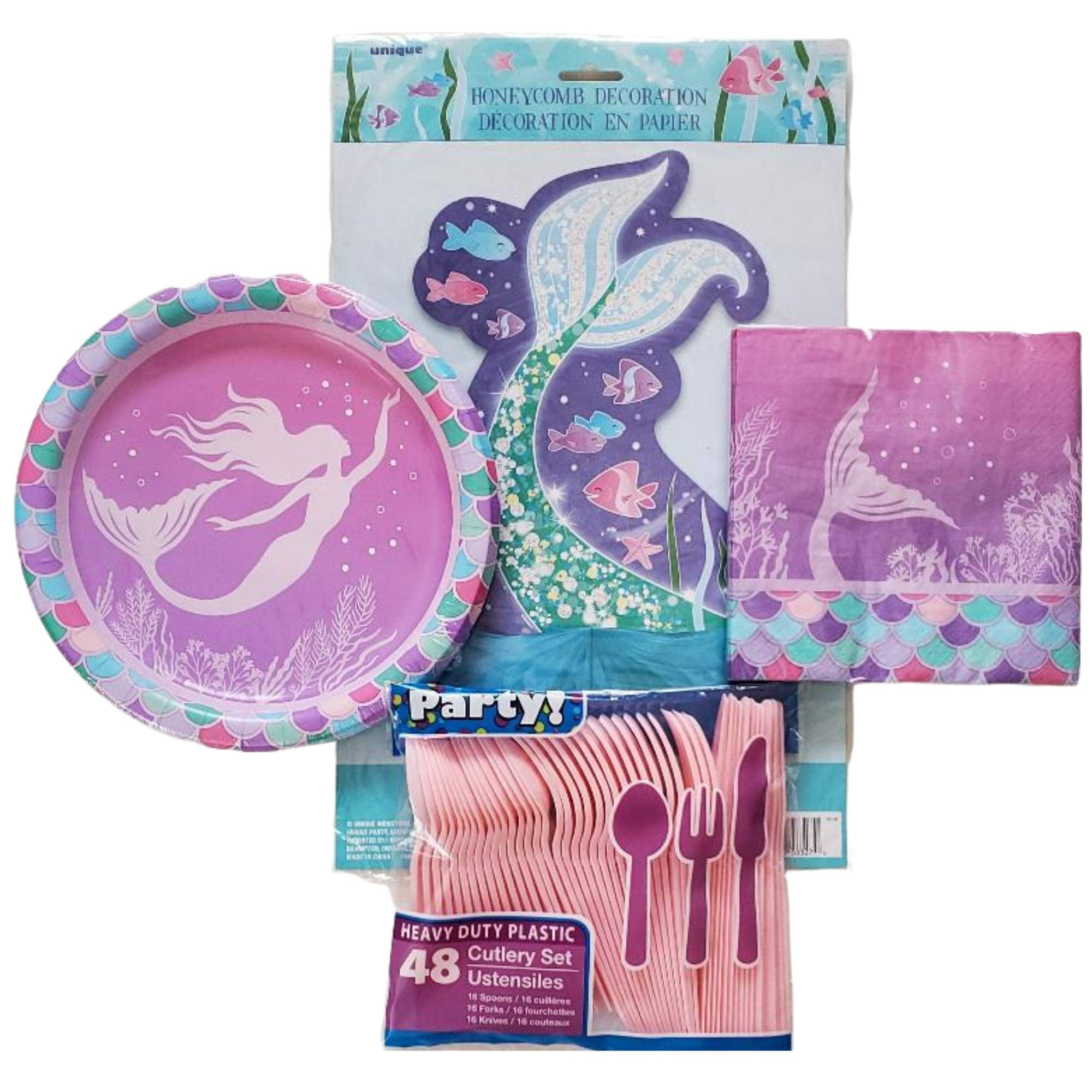 Creative Converting Mermaid Party Centerpiece - 9\" X 12\", Iridescent Purple & Blue Design