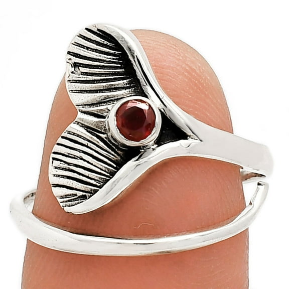 Mermaid Tail Charm Hessonite Garnet 925 Sterling Silver Ring s.8 Jewelry R-1070 AGR1001_G_8