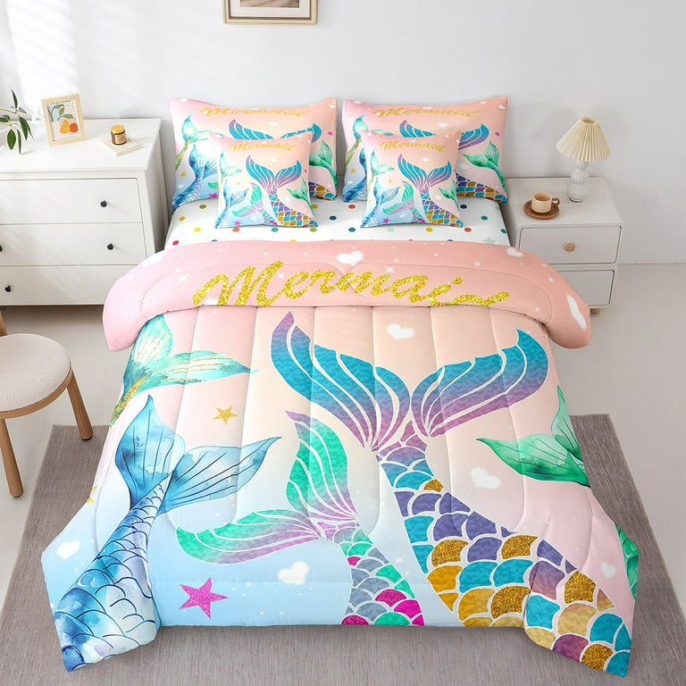 Vintage Twin Size fashion Bed Speead with sham (Mermaid tales)