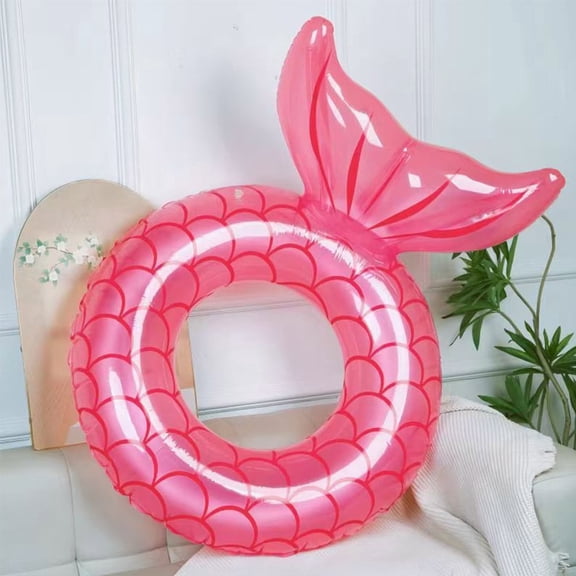 Mermaid Tail Inflatable Swim Ring, Cute Pool Float, Party Supplies, Flotation Device, Swim Ring