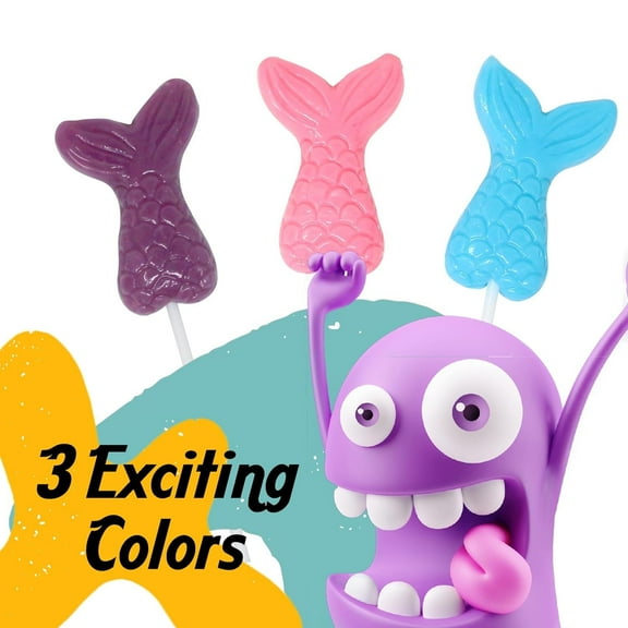 Mermaid Tail Lollipops 12 Pack Individually Wrapped Candy Suckers for Mermaid Party Favors, Mermaid Birthday, Mermaid Party Supplies & Goodie Bags